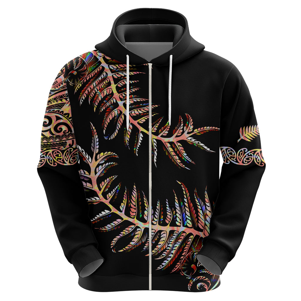 New Zealand Hoodie Aotearoa Silver Fern Mixed Papua Shell Red Vibe LT9 - Vibe Hoodie Shop