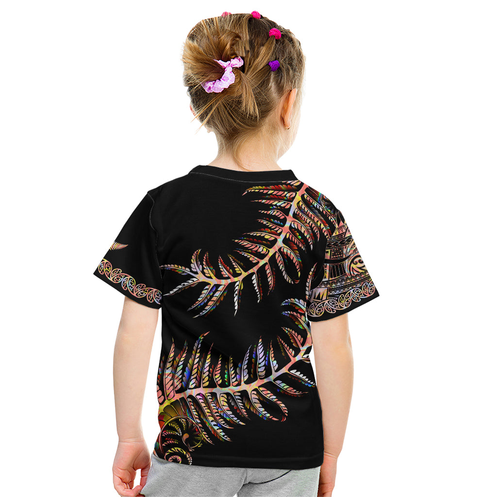 New Zealand Kid T Shirt Aotearoa Silver Fern Mixed Papua Shell Red Vibe - Vibe Hoodie Shop