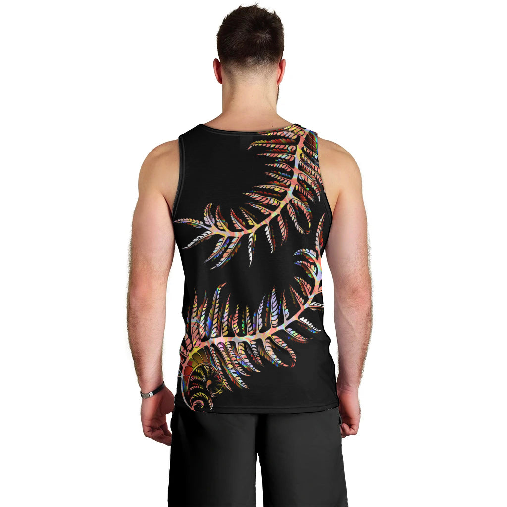 New Zealand Men Tank Top Aotearoa Silver Fern Mixed Papua Shell Red Vibe - Vibe Hoodie Shop