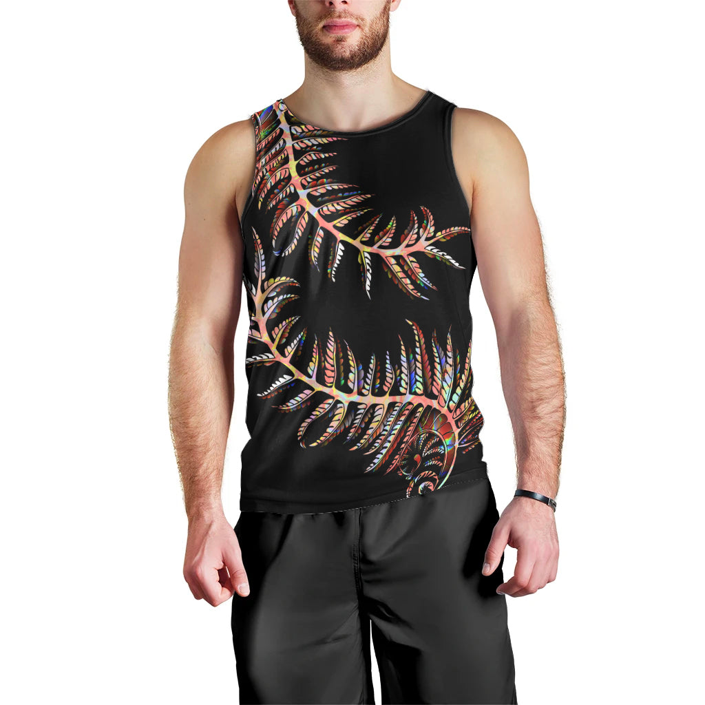 New Zealand Men Tank Top Aotearoa Silver Fern Mixed Papua Shell Red Vibe - Vibe Hoodie Shop