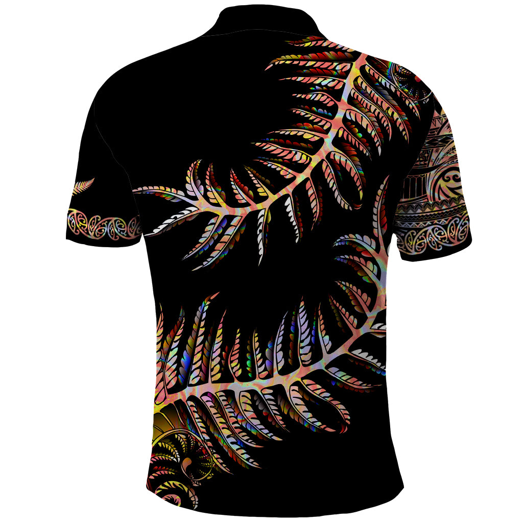 New Zealand Polo Shirt Aotearoa Silver Fern Mixed Papua Shell Red Vibe LT9 - Vibe Hoodie Shop