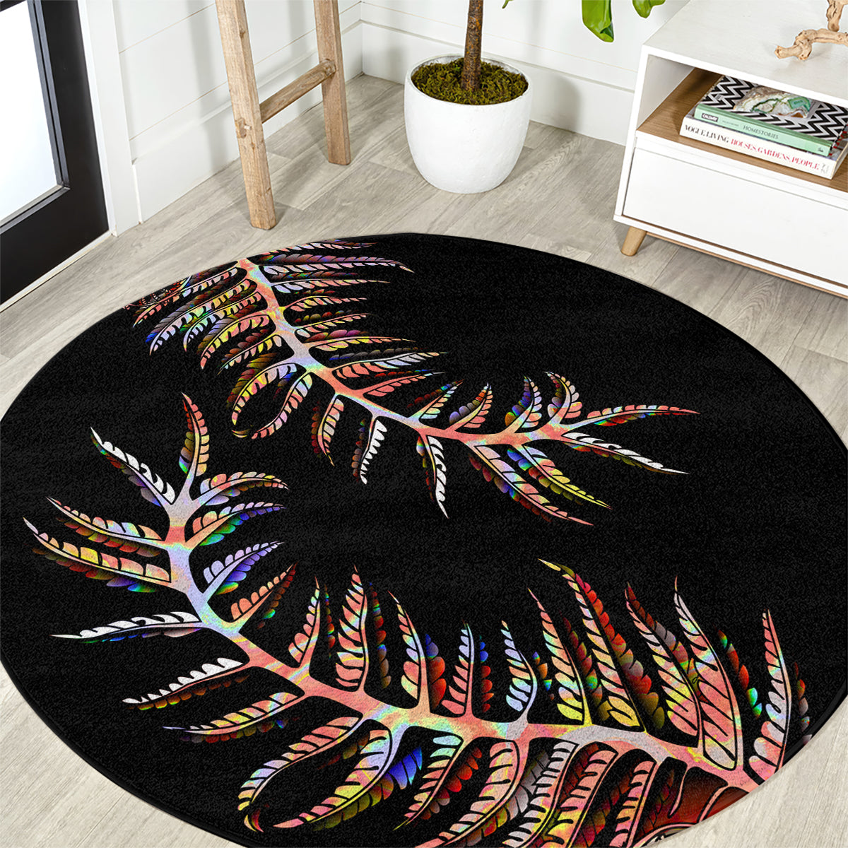 new-zealand-round-carpet-aotearoa-silver-fern-mixed-papua-shell-red-vibe