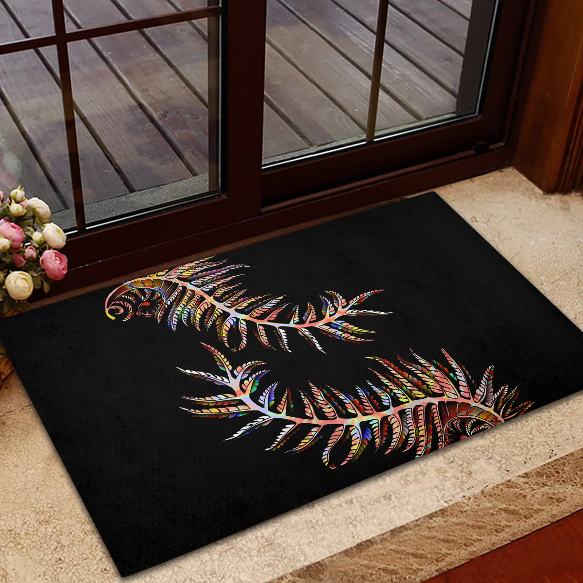 new-zealand-rubber-doormat-aotearoa-silver-fern-mixed-papua-shell-red-vibe