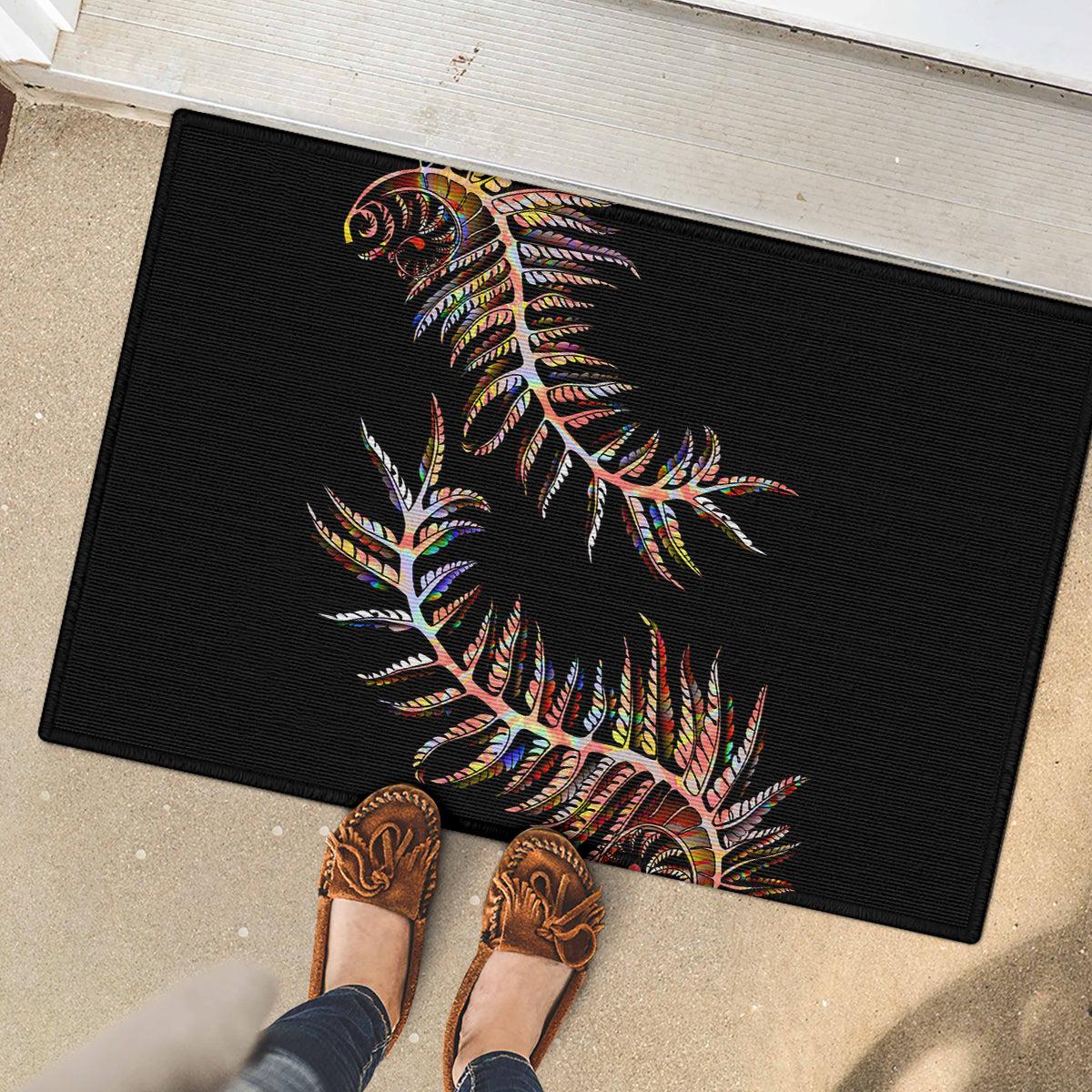 new-zealand-rubber-doormat-aotearoa-silver-fern-mixed-papua-shell-red-vibe