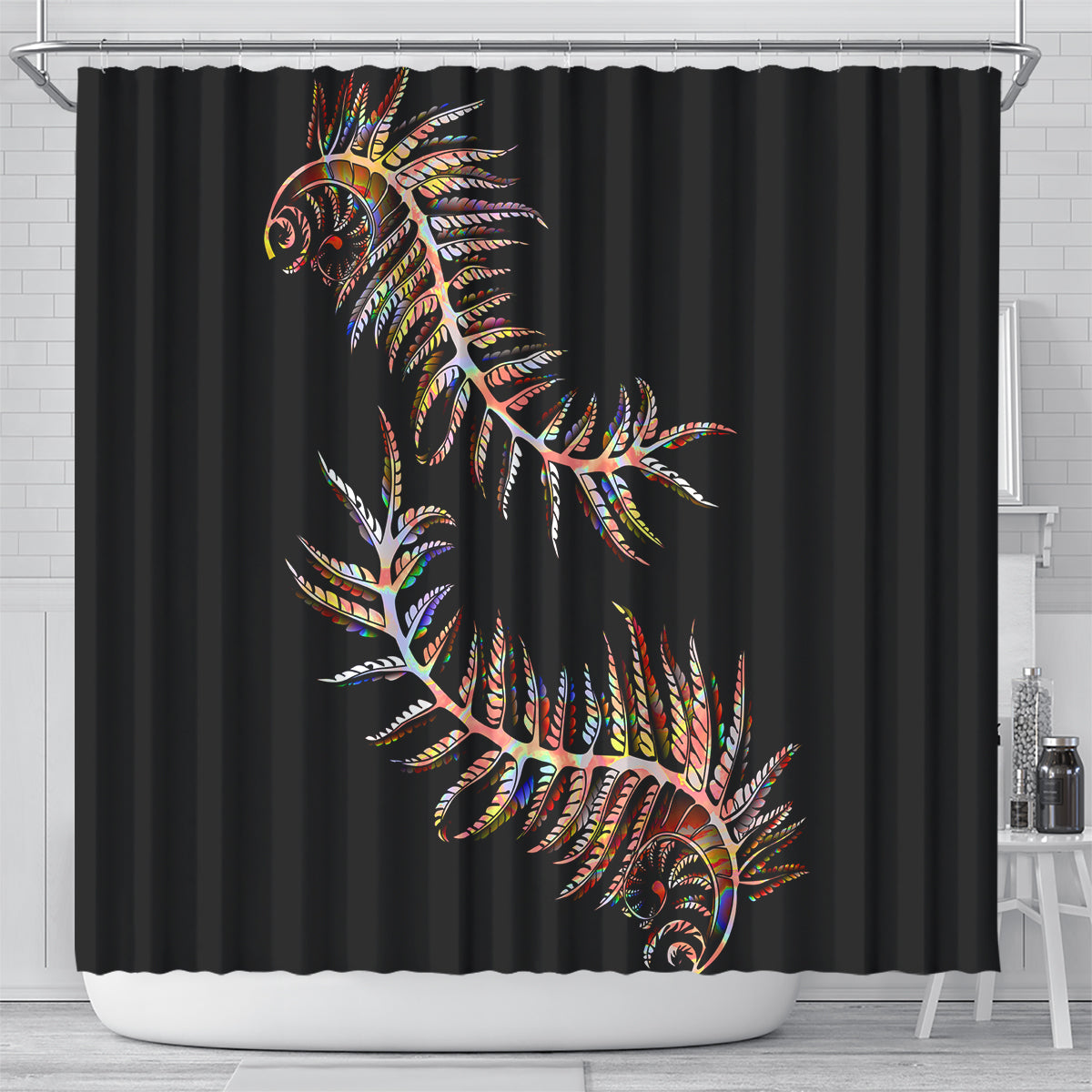 new-zealand-shower-curtain-aotearoa-silver-fern-mixed-papua-shell-red-vibe