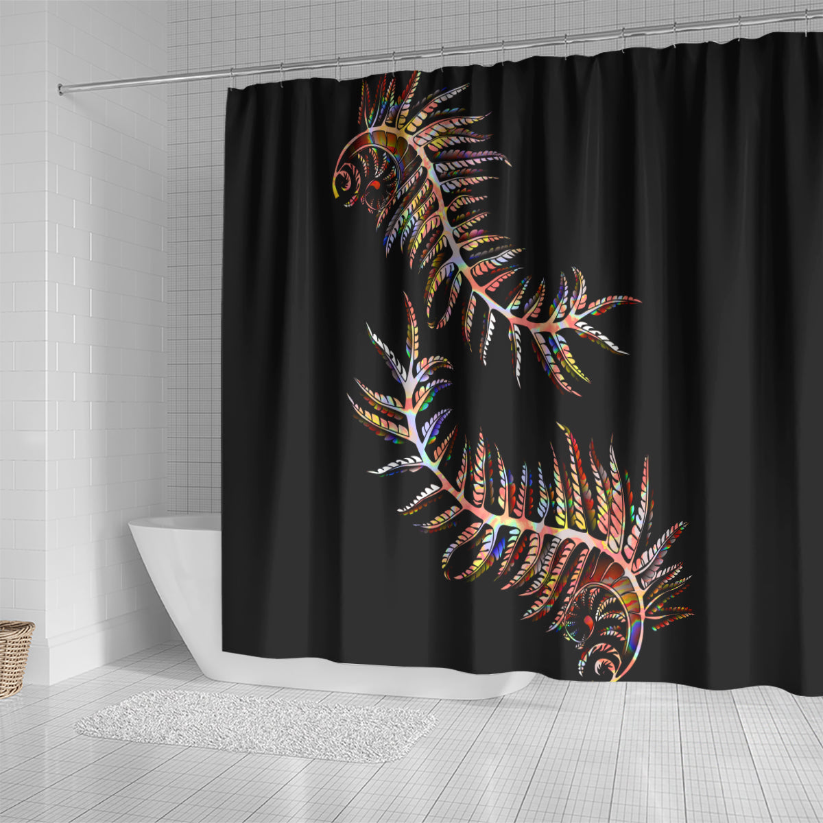 new-zealand-shower-curtain-aotearoa-silver-fern-mixed-papua-shell-red-vibe