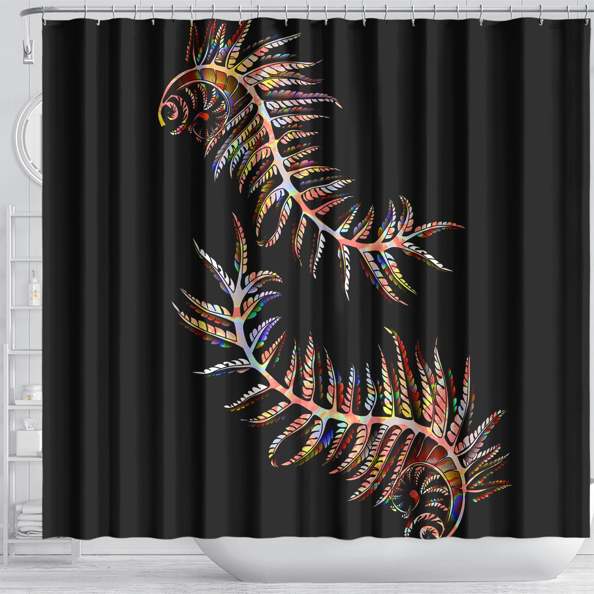 new-zealand-shower-curtain-aotearoa-silver-fern-mixed-papua-shell-red-vibe