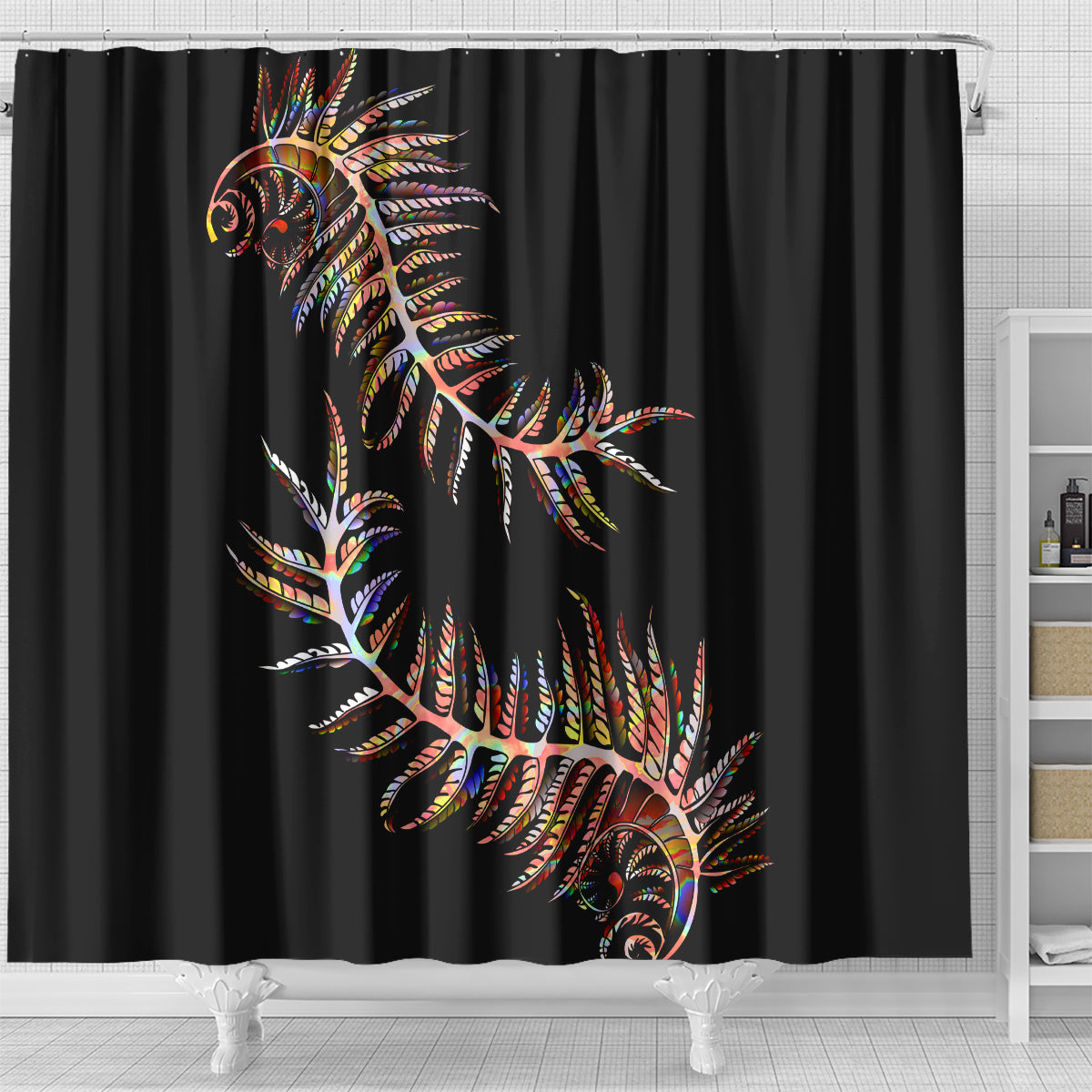 new-zealand-shower-curtain-aotearoa-silver-fern-mixed-papua-shell-red-vibe