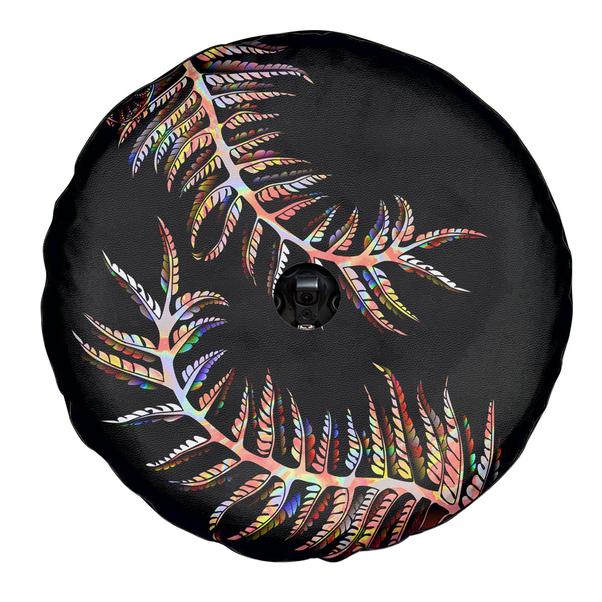 New Zealand Spare Tire Cover Aotearoa Silver Fern Mixed Papua Shell Red Vibe - Vibe Hoodie Shop