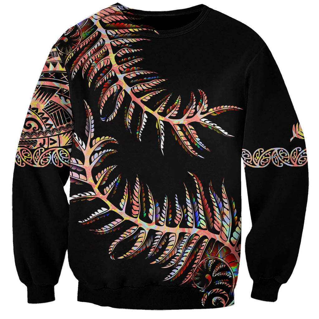 New Zealand Sweatshirt Aotearoa Silver Fern Mixed Papua Shell Red Vibe - Vibe Hoodie Shop