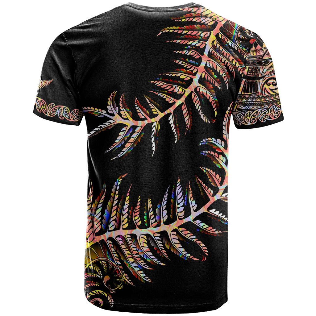 New Zealand T Shirt Aotearoa Silver Fern Mixed Papua Shell Red Vibe LT9 - Vibe Hoodie Shop