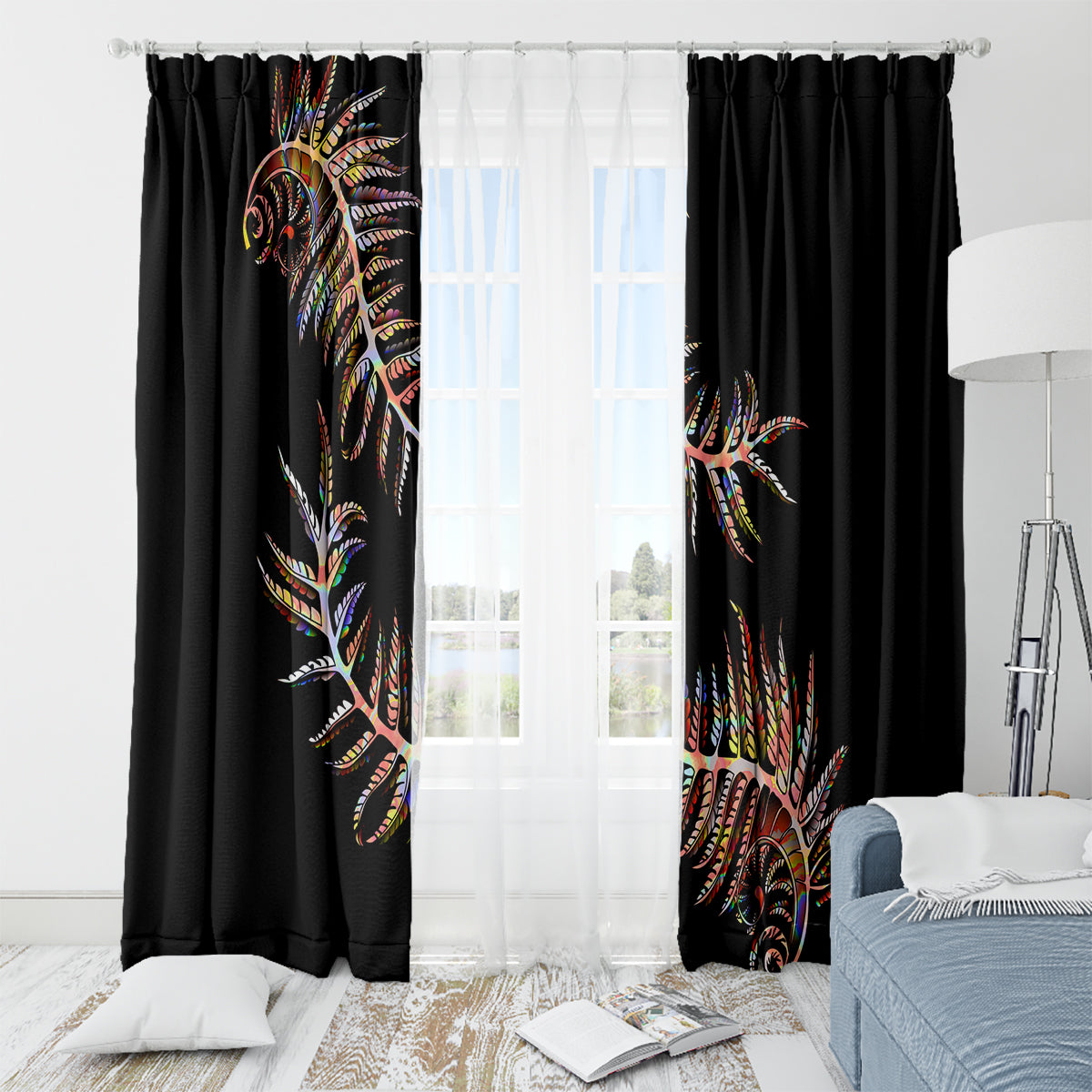 new-zealand-window-curtain-aotearoa-silver-fern-mixed-papua-shell-red-vibe