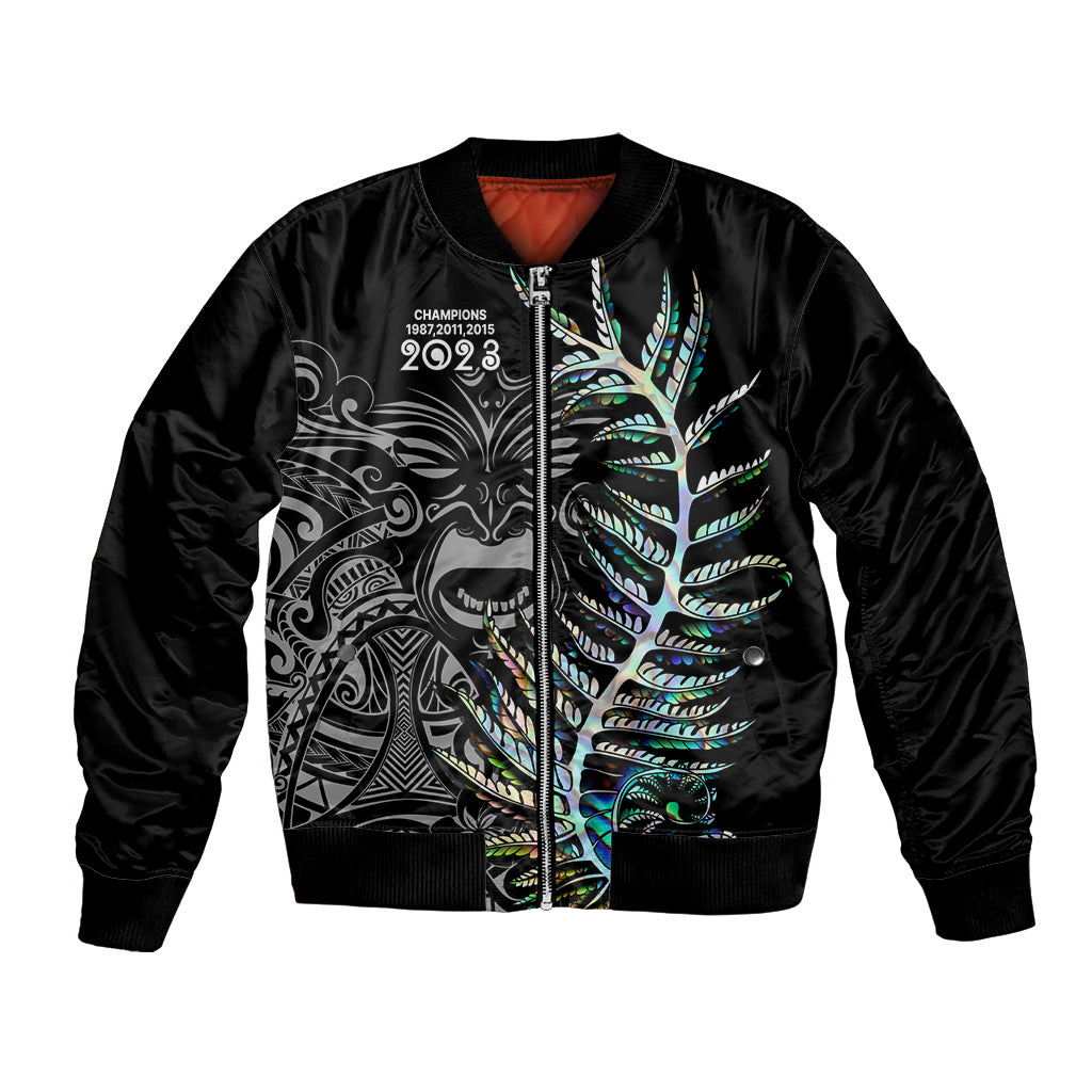 New Zealand Rugby Bomber Jacket NZ Black Fern Champions History With Papua Shell - Vibe Hoodie Shop