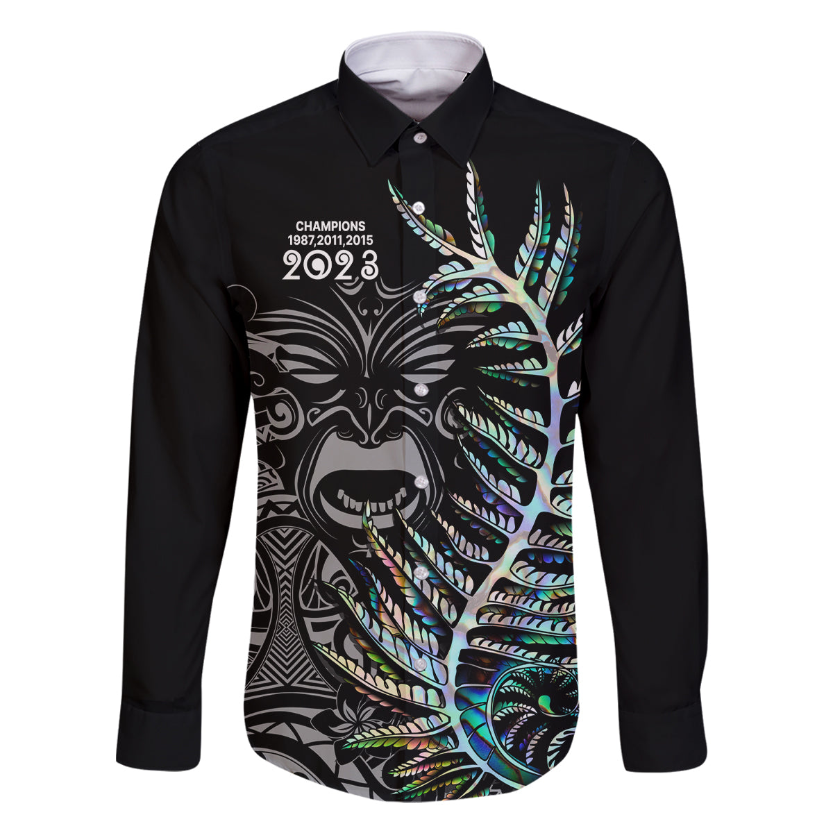 new-zealand-rugby-family-matching-long-sleeve-bodycon-dress-and-hawaiian-shirt-nz-black-fern-champions-history-with-papua-shell