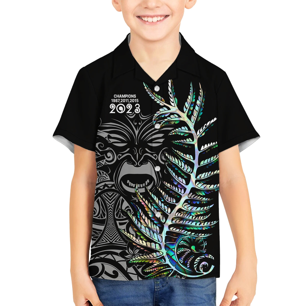 new-zealand-rugby-family-matching-long-sleeve-bodycon-dress-and-hawaiian-shirt-nz-black-fern-champions-history-with-papua-shell