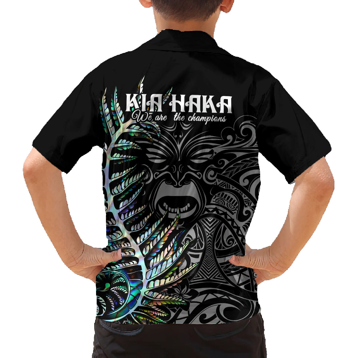 new-zealand-rugby-family-matching-off-shoulder-maxi-dress-and-hawaiian-shirt-nz-black-fern-champions-history-with-papua-shell