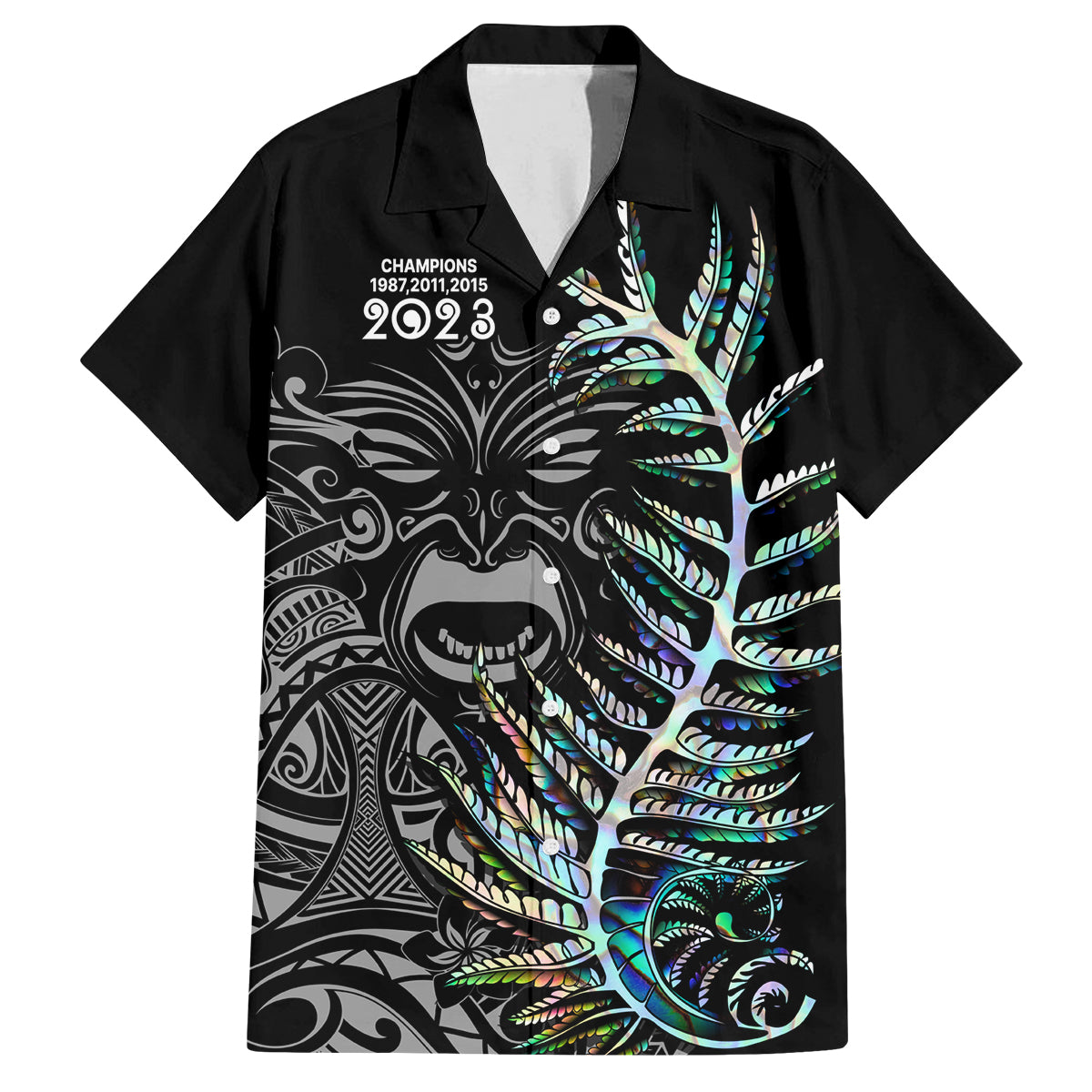 new-zealand-rugby-family-matching-off-shoulder-short-dress-and-hawaiian-shirt-nz-black-fern-champions-history-with-papua-shell