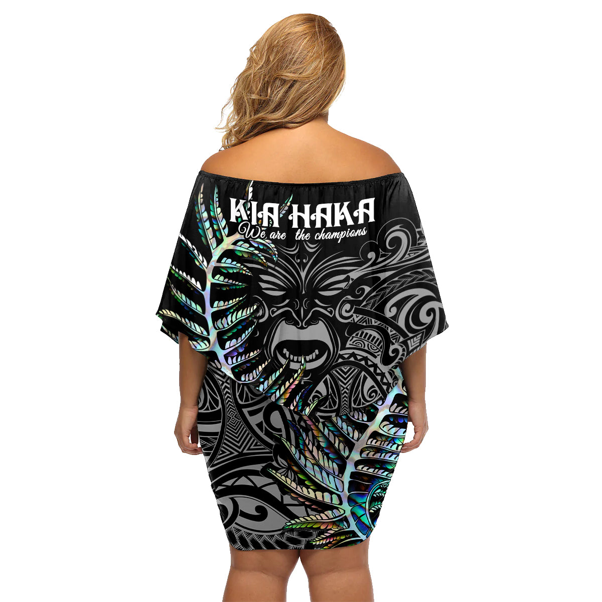 new-zealand-rugby-family-matching-off-shoulder-short-dress-and-hawaiian-shirt-nz-black-fern-champions-history-with-papua-shell