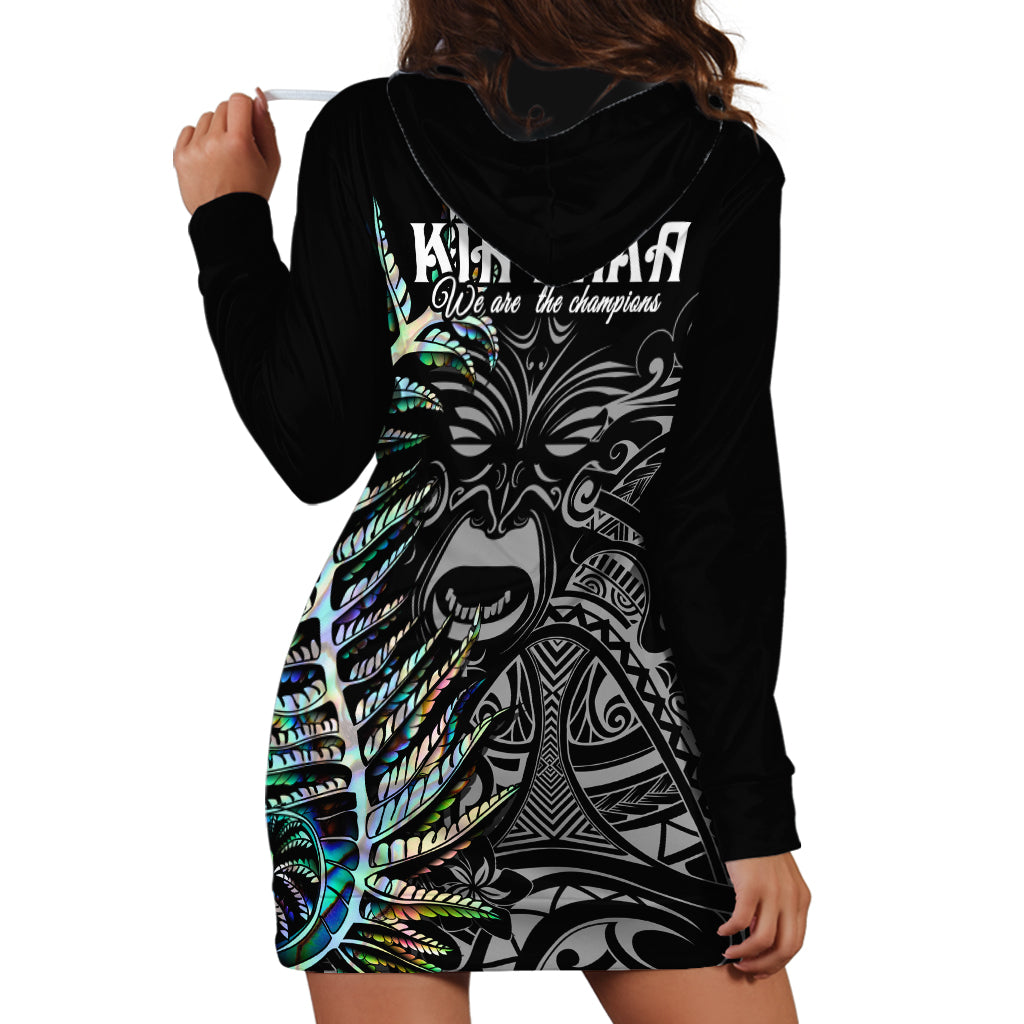New Zealand Rugby Hoodie Dress NZ Black Fern Champions History With Papua Shell - Vibe Hoodie Shop