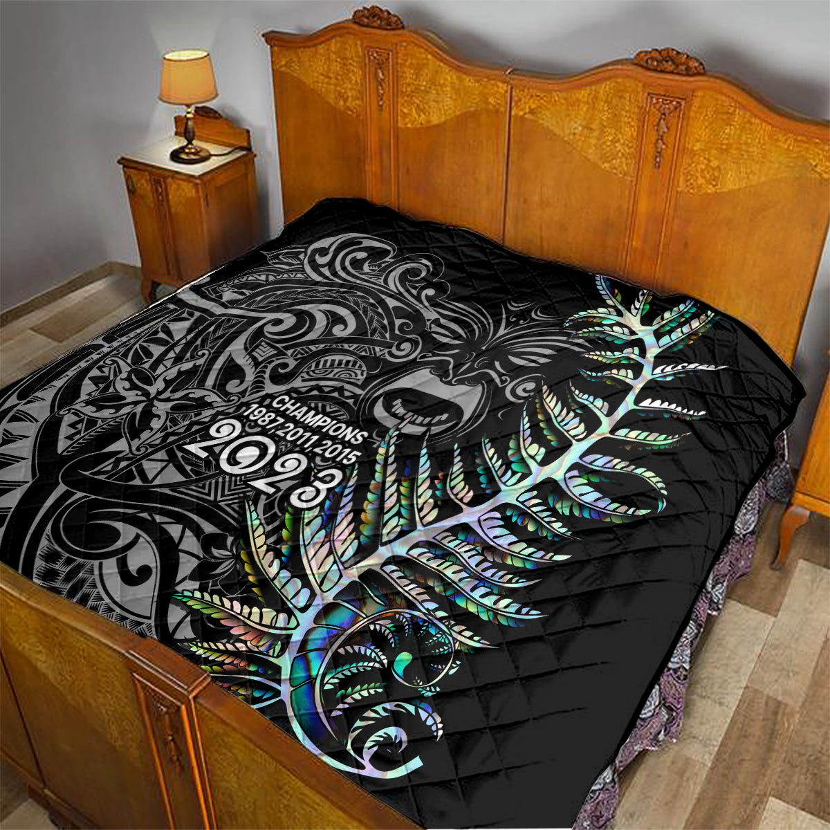 New Zealand Rugby Quilt NZ Black Fern Champions History With Papua Shell - Vibe Hoodie Shop