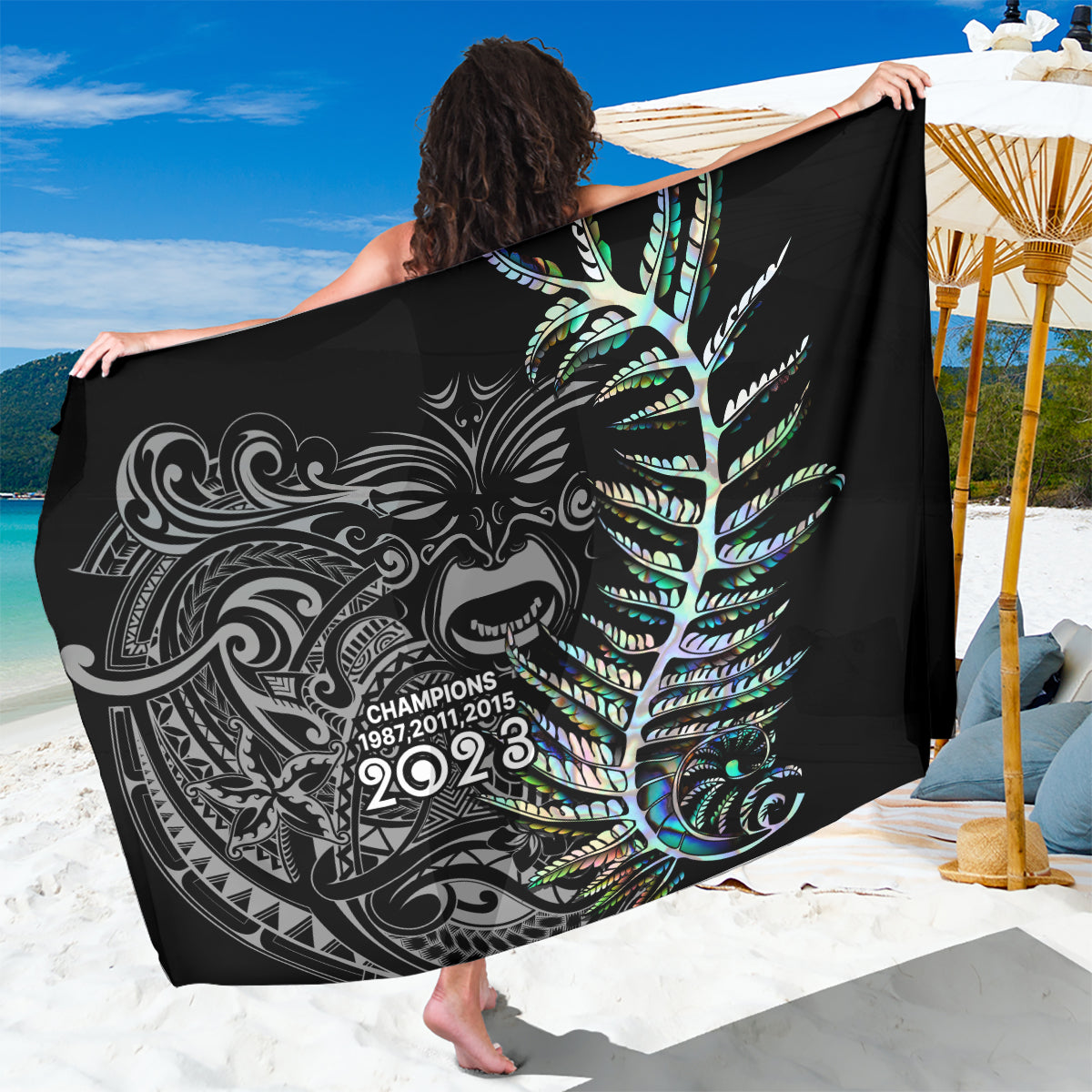 New Zealand Rugby Sarong NZ Black Fern Champions History With Papua Shell - Vibe Hoodie Shop
