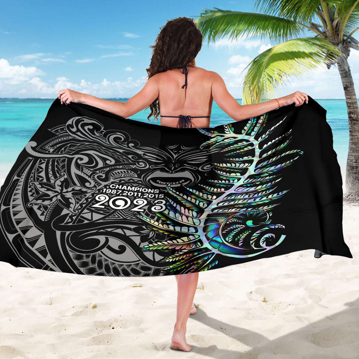 New Zealand Rugby Sarong NZ Black Fern Champions History With Papua Shell - Vibe Hoodie Shop