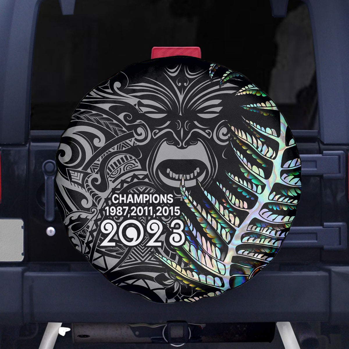 New Zealand Rugby Spare Tire Cover NZ Black Fern Champions History With Papua Shell - Vibe Hoodie Shop
