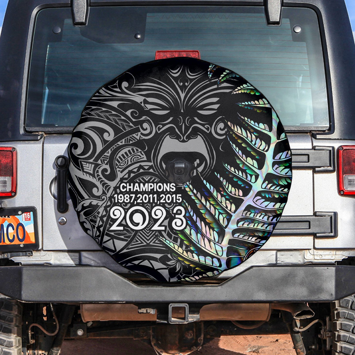 New Zealand Rugby Spare Tire Cover NZ Black Fern Champions History With Papua Shell - Vibe Hoodie Shop