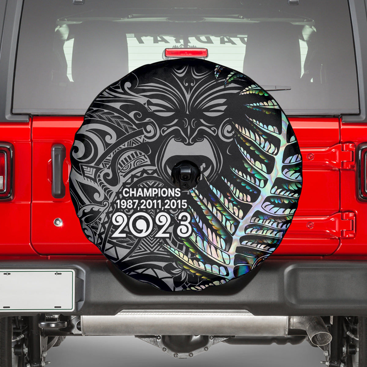 New Zealand Rugby Spare Tire Cover NZ Black Fern Champions History With Papua Shell - Vibe Hoodie Shop