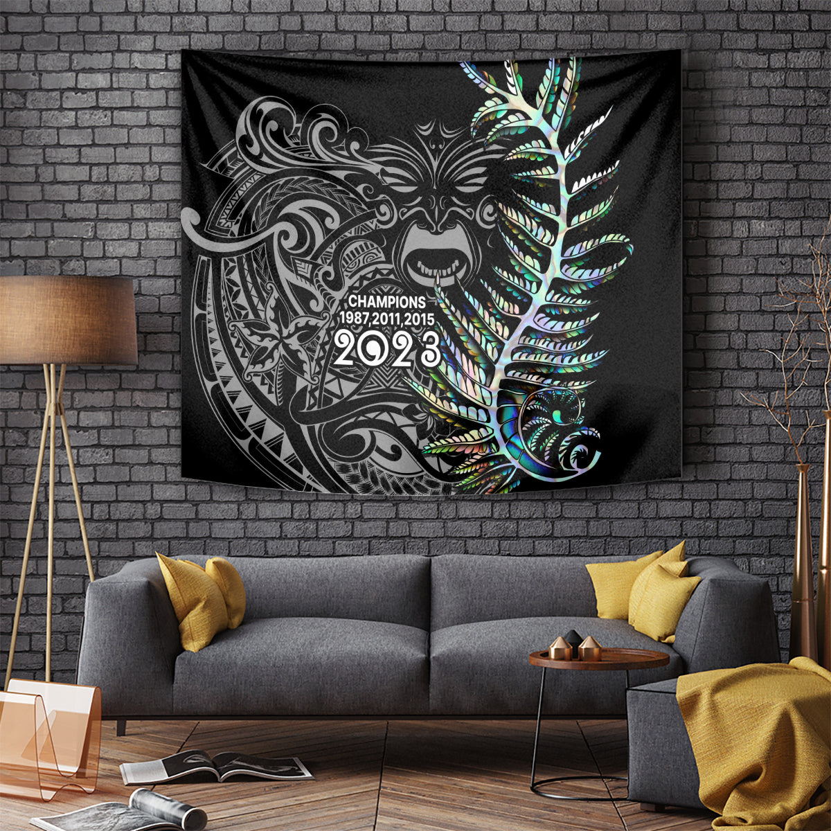 New Zealand Rugby Tapestry NZ Black Fern Champions History With Papua Shell - Vibe Hoodie Shop