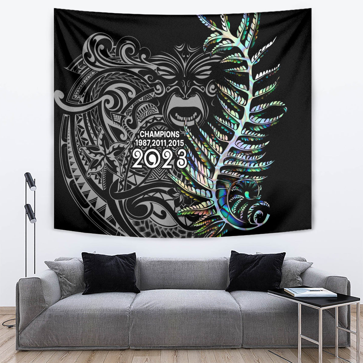 New Zealand Rugby Tapestry NZ Black Fern Champions History With Papua Shell - Vibe Hoodie Shop