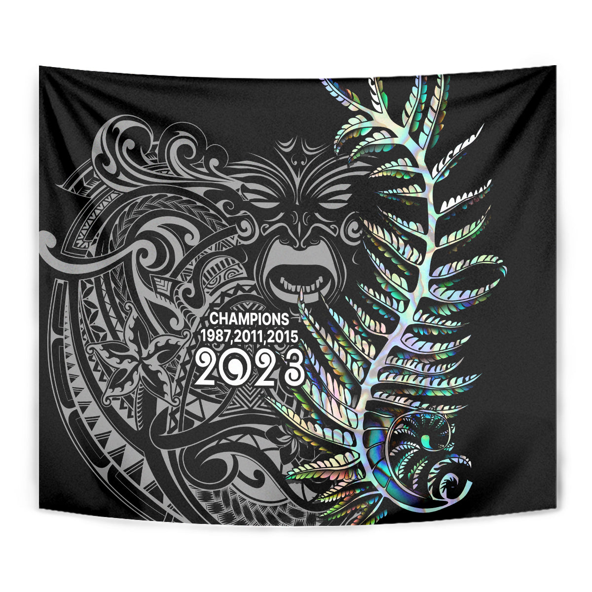 New Zealand Rugby Tapestry NZ Black Fern Champions History With Papua Shell - Vibe Hoodie Shop