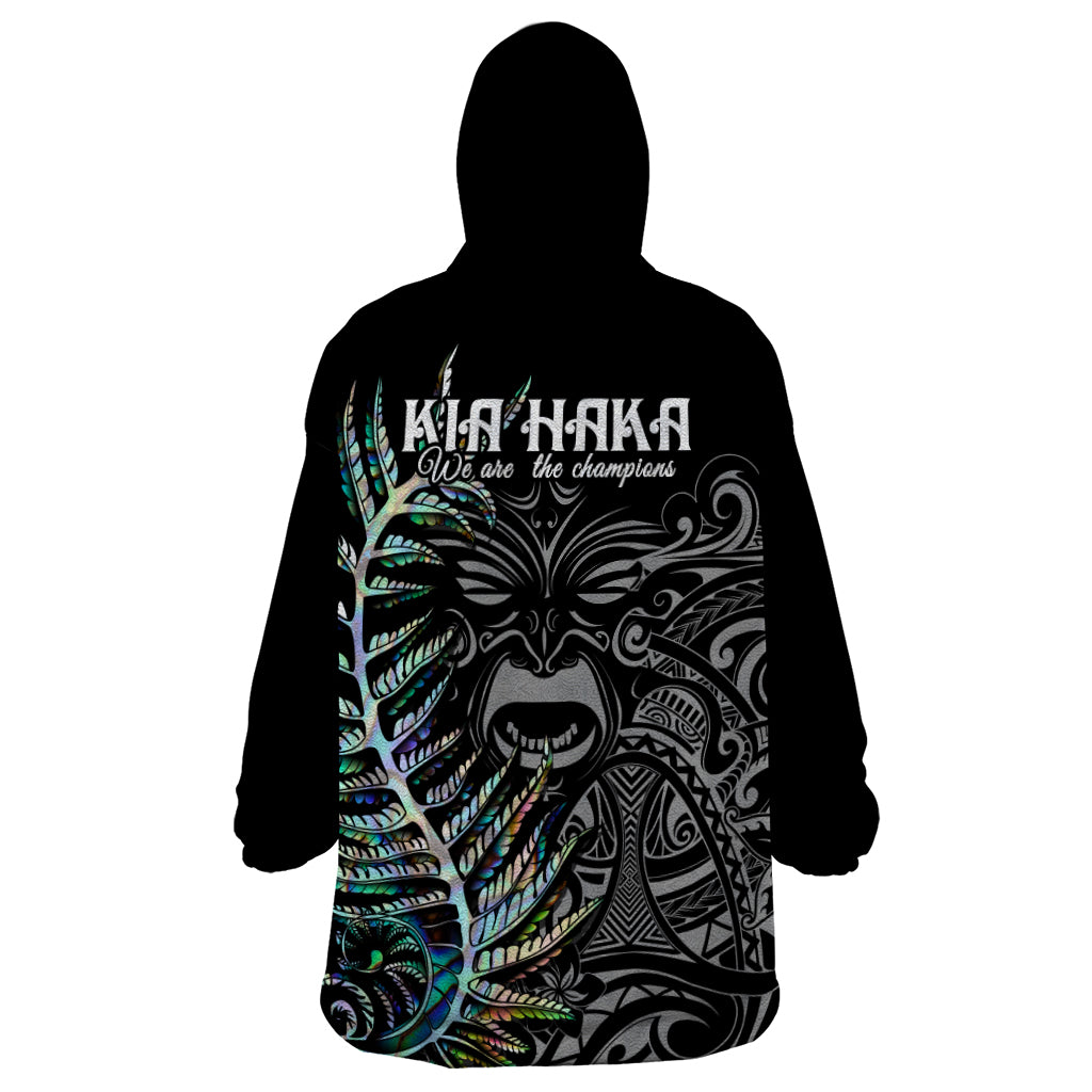 New Zealand Rugby Wearable Blanket Hoodie NZ Black Fern Champions History With Papua Shell - Vibe Hoodie Shop