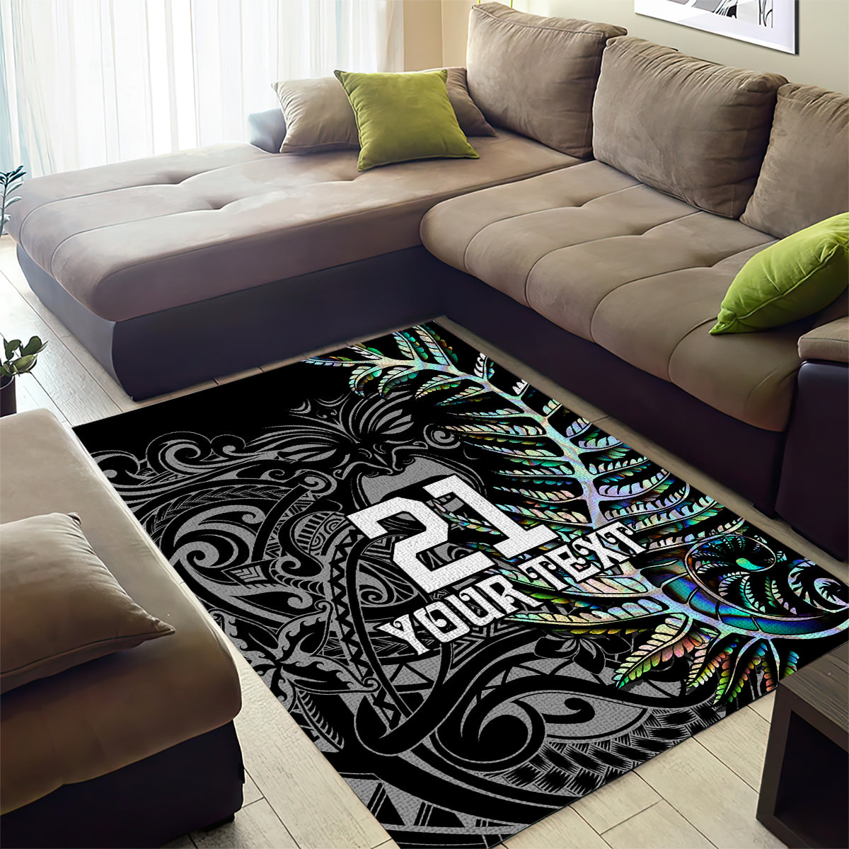 Custom New Zealand Rugby Area Rug NZ Black Fern Champions History With Papua Shell - Vibe Hoodie Shop