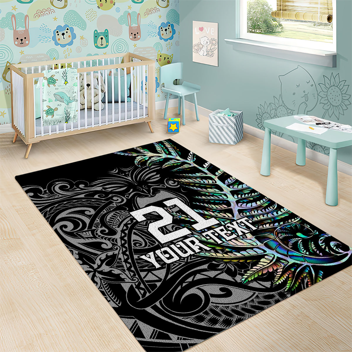 Custom New Zealand Rugby Area Rug NZ Black Fern Champions History With Papua Shell - Vibe Hoodie Shop