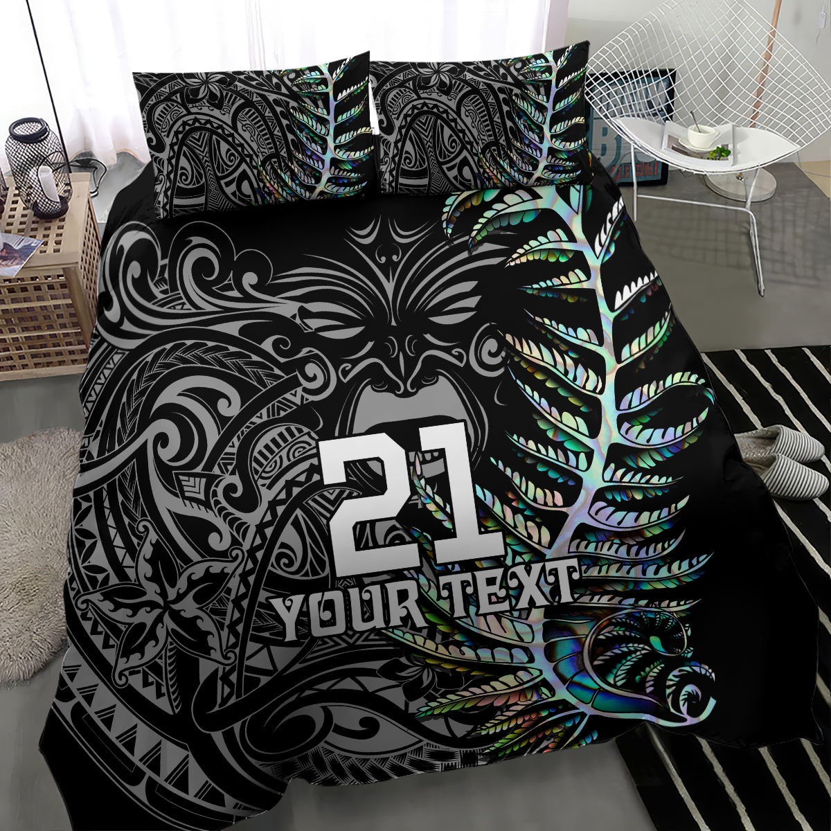 Custom New Zealand Rugby Bedding Set NZ Black Fern Champions History With Papua Shell - Vibe Hoodie Shop