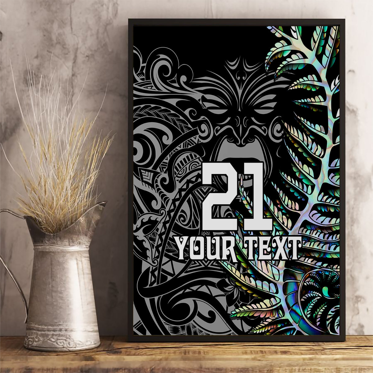 custom-new-zealand-rugby-canvas-wall-art-nz-black-fern-champions-history-with-papua-shell