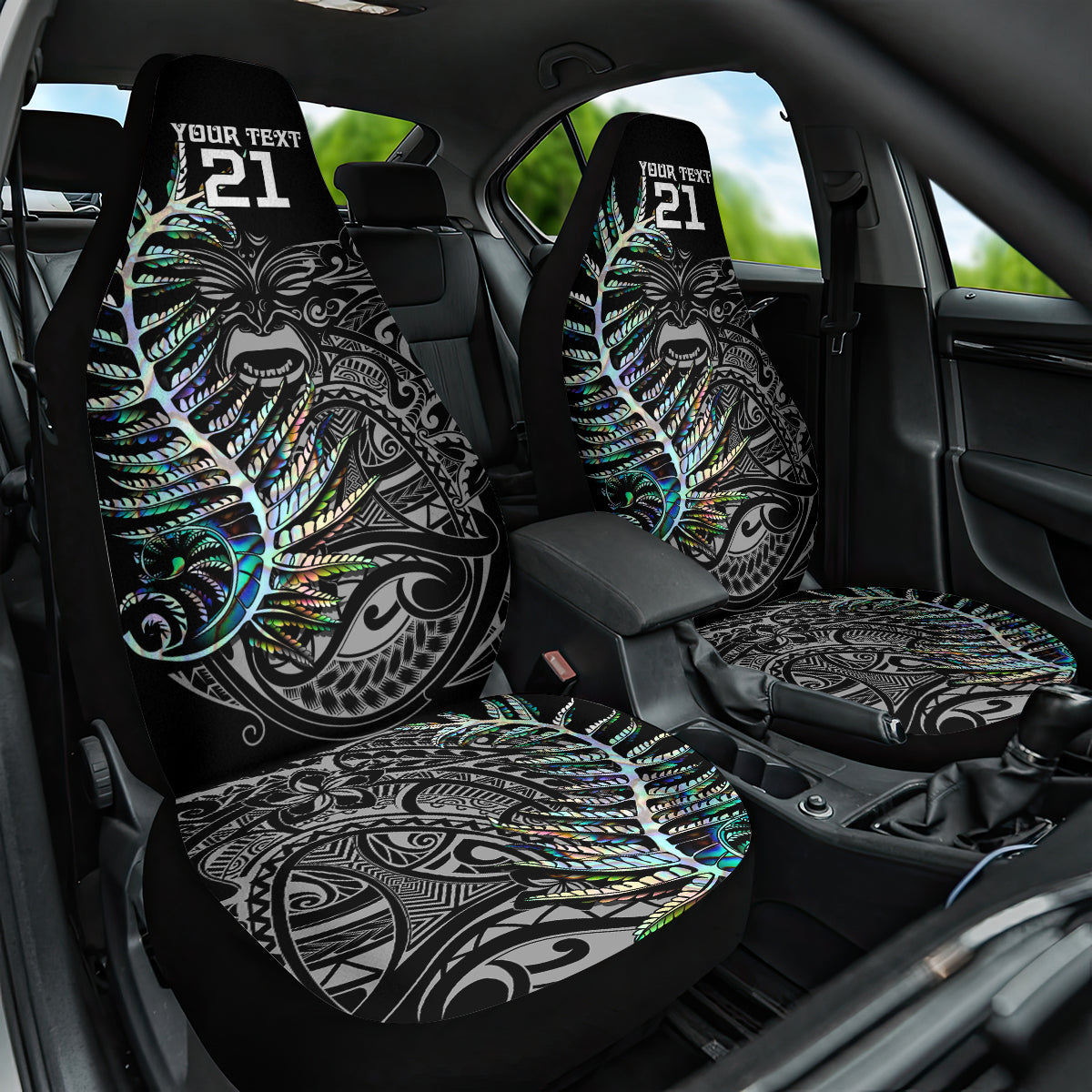 Custom New Zealand Rugby Car Seat Cover NZ Black Fern Champions History With Papua Shell - Vibe Hoodie Shop