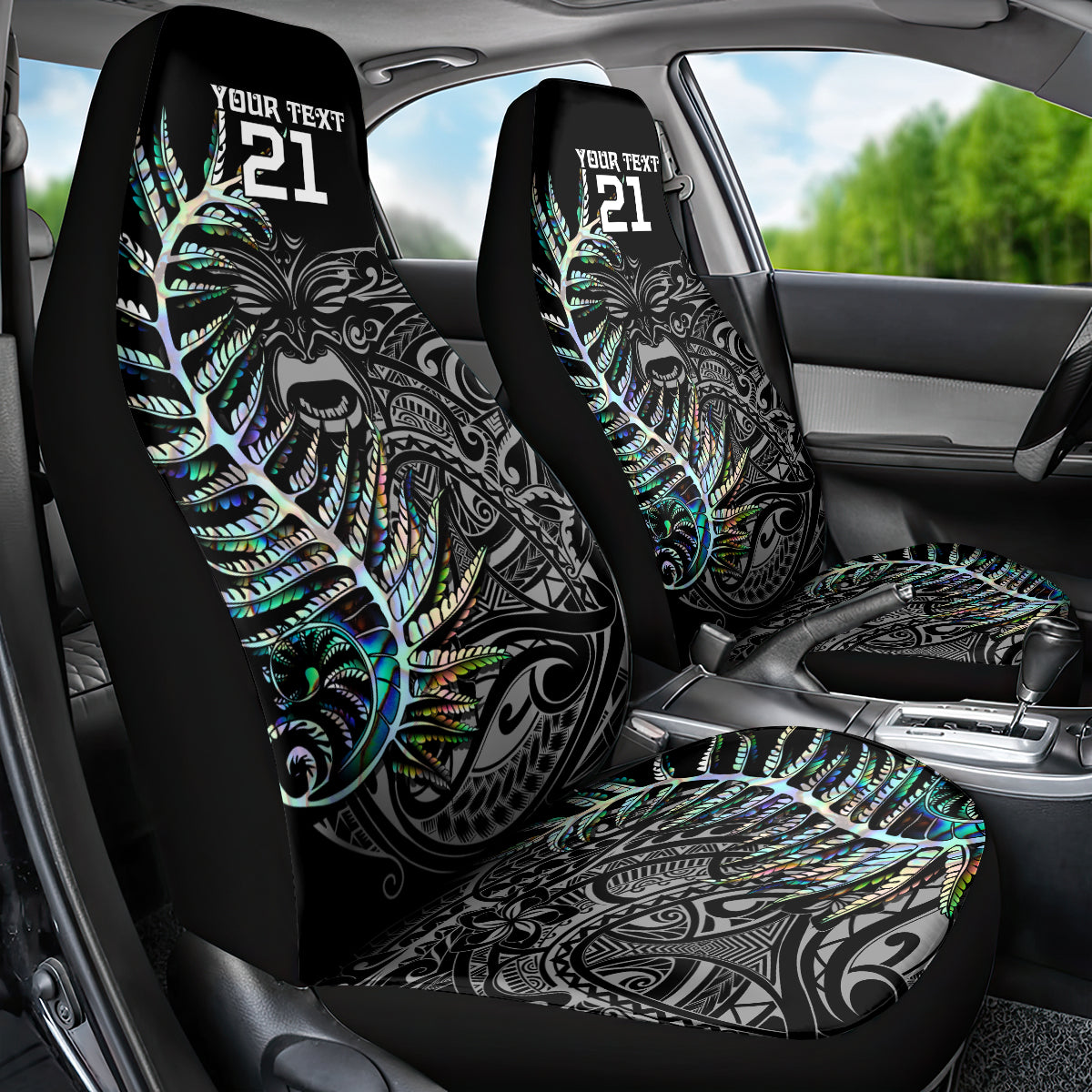 Custom New Zealand Rugby Car Seat Cover NZ Black Fern Champions History With Papua Shell - Vibe Hoodie Shop