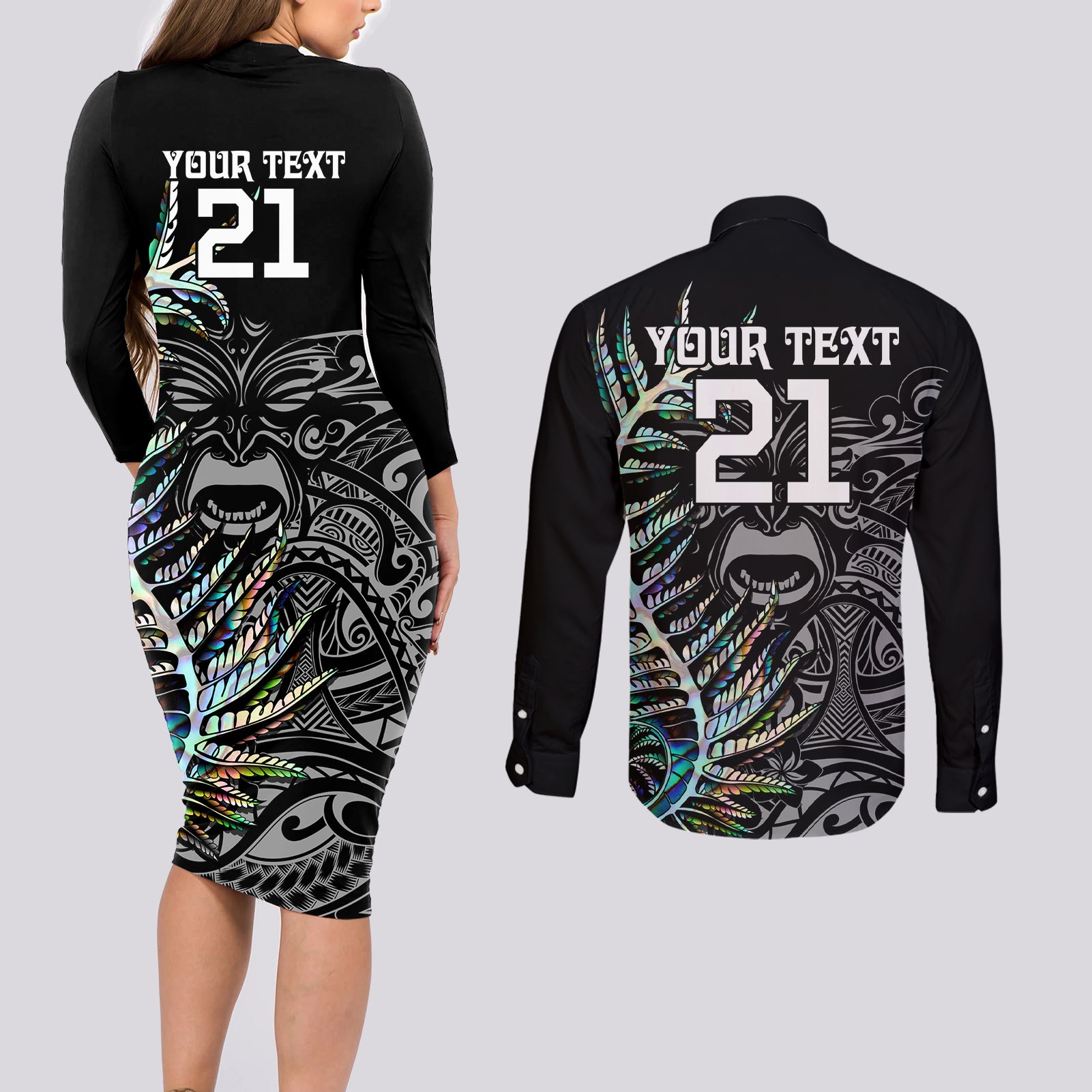 custom-new-zealand-rugby-couples-matching-long-sleeve-bodycon-dress-and-long-sleeve-button-shirt-nz-black-fern-champions-history-with-papua-shell