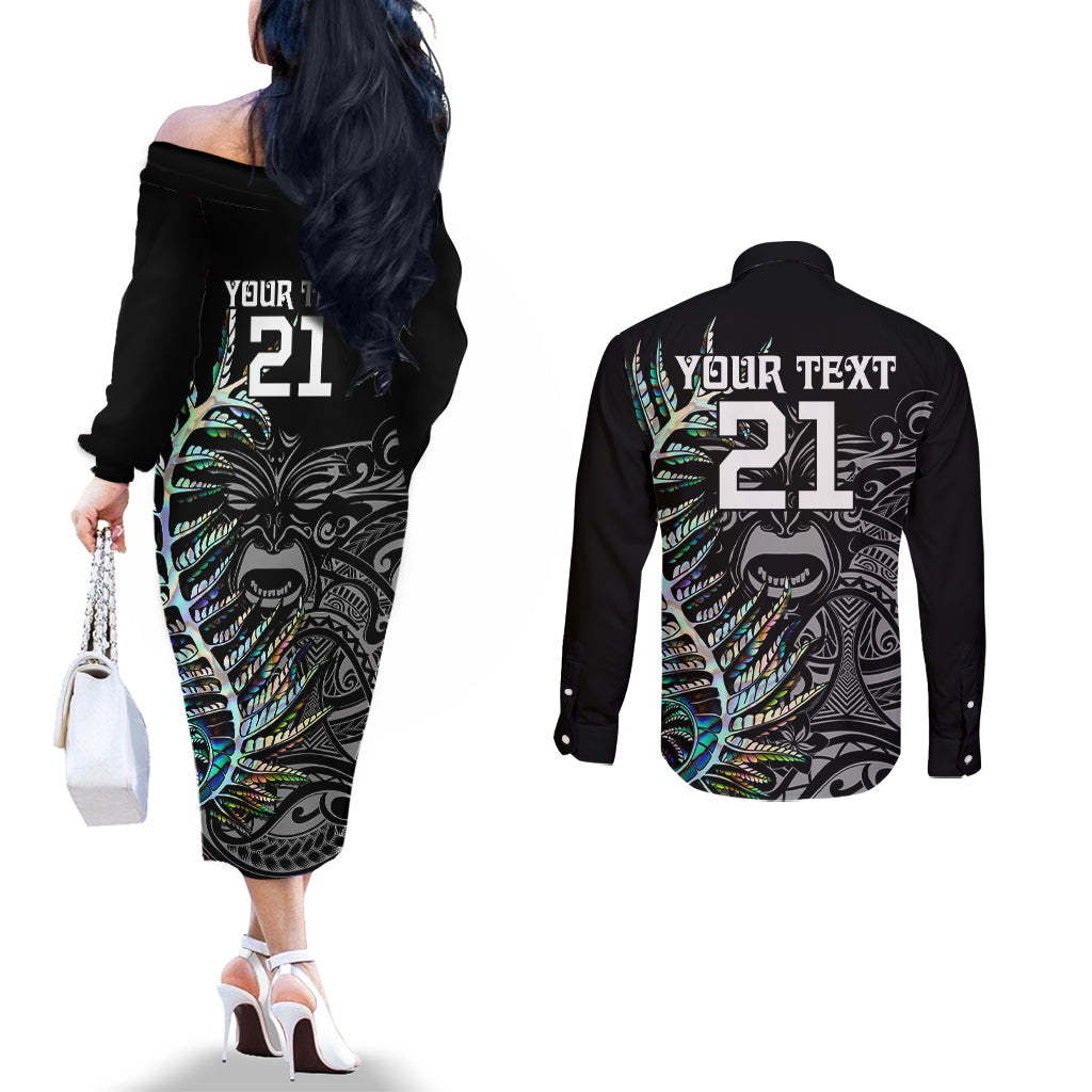 custom-new-zealand-rugby-couples-matching-off-the-shoulder-long-sleeve-dress-and-long-sleeve-button-shirt-nz-black-fern-champions-history-with-papua-shell