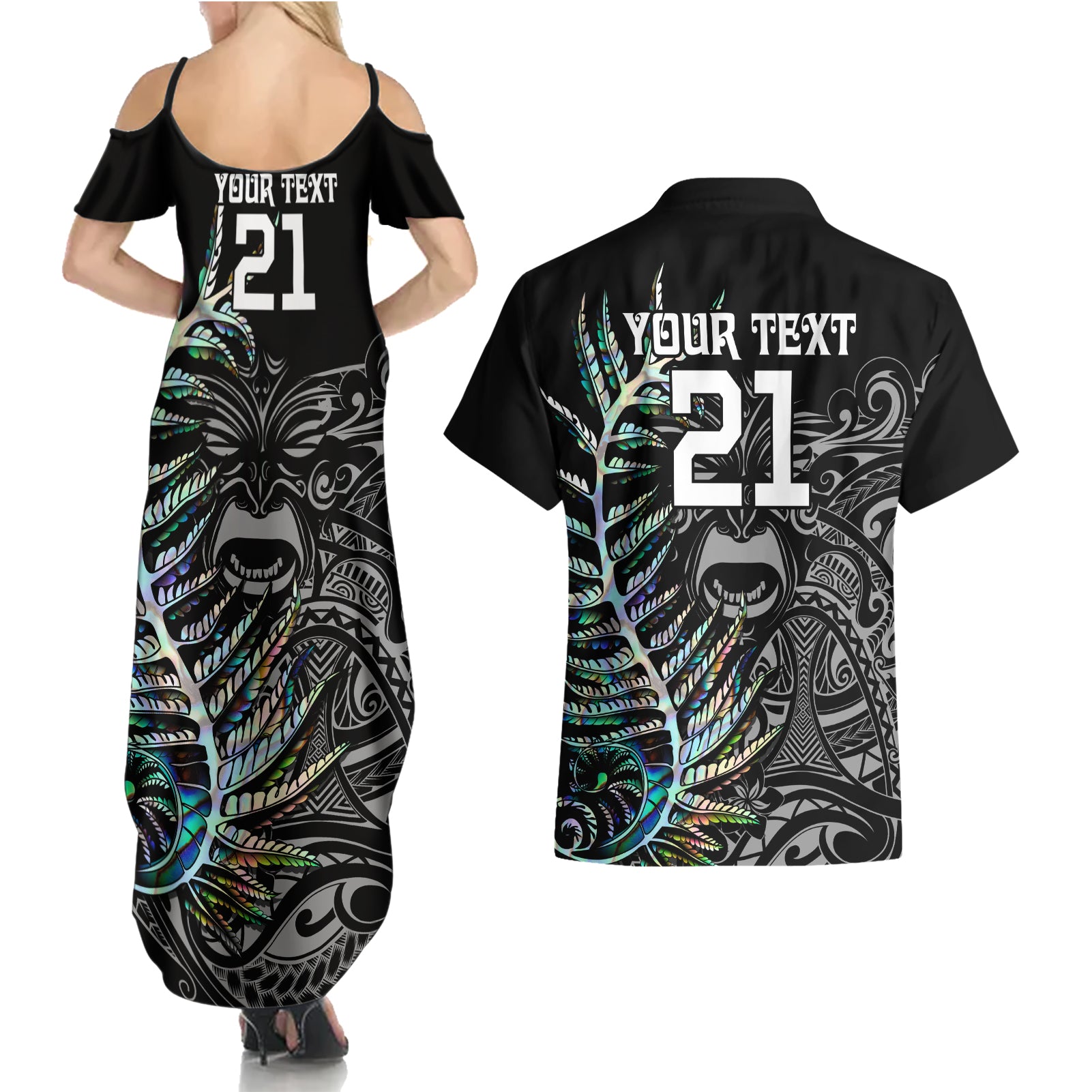 custom-new-zealand-rugby-couples-matching-summer-maxi-dress-and-hawaiian-shirt-nz-black-fern-champions-history-with-papua-shell