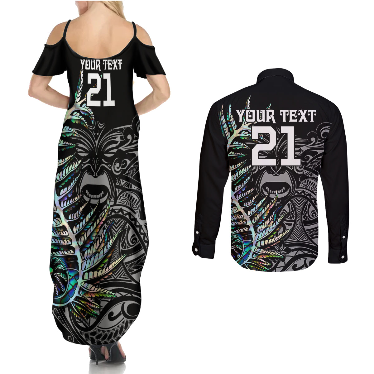 custom-new-zealand-rugby-couples-matching-summer-maxi-dress-and-long-sleeve-button-shirt-nz-black-fern-champions-history-with-papua-shell