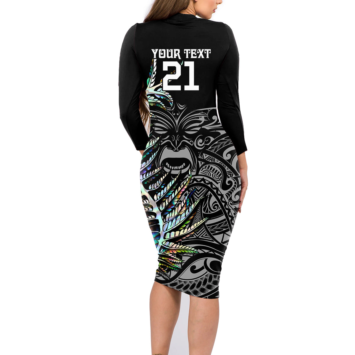 custom-new-zealand-rugby-family-matching-long-sleeve-bodycon-dress-and-hawaiian-shirt-nz-black-fern-champions-history-with-papua-shell