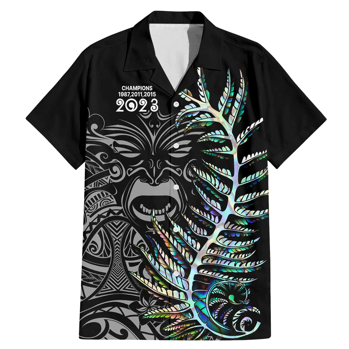 custom-new-zealand-rugby-family-matching-mermaid-dress-and-hawaiian-shirt-nz-black-fern-champions-history-with-papua-shell