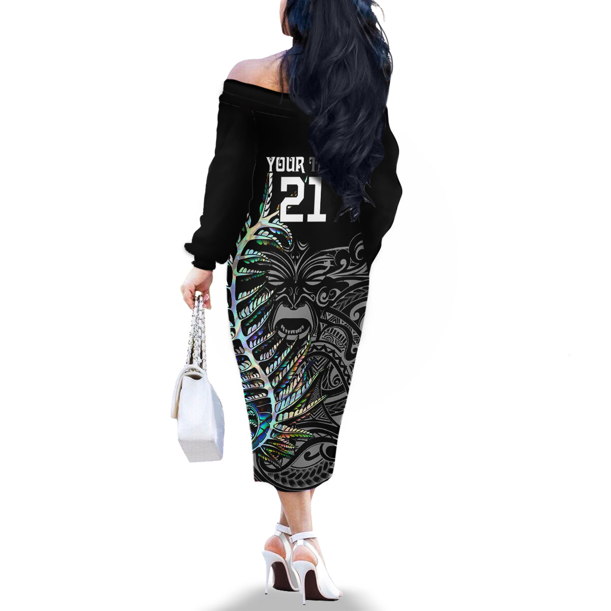 custom-new-zealand-rugby-family-matching-off-shoulder-long-sleeve-dress-and-hawaiian-shirt-nz-black-fern-champions-history-with-papua-shell