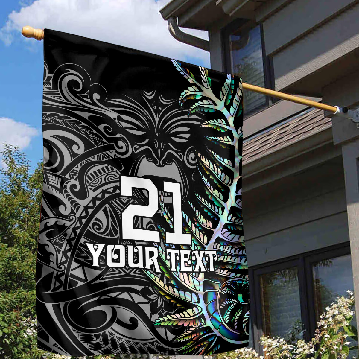 Custom New Zealand Rugby Garden Flag NZ Black Fern Champions History With Papua Shell - Vibe Hoodie Shop