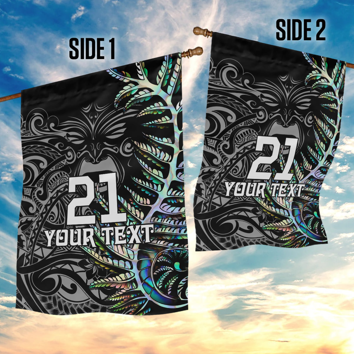 Custom New Zealand Rugby Garden Flag NZ Black Fern Champions History With Papua Shell - Vibe Hoodie Shop