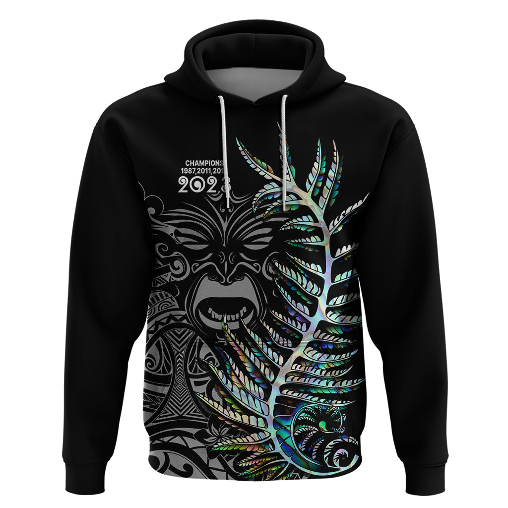 Custom New Zealand Rugby Hoodie NZ Black Fern Champions History With Papua Shell LT9 - Vibe Hoodie Shop