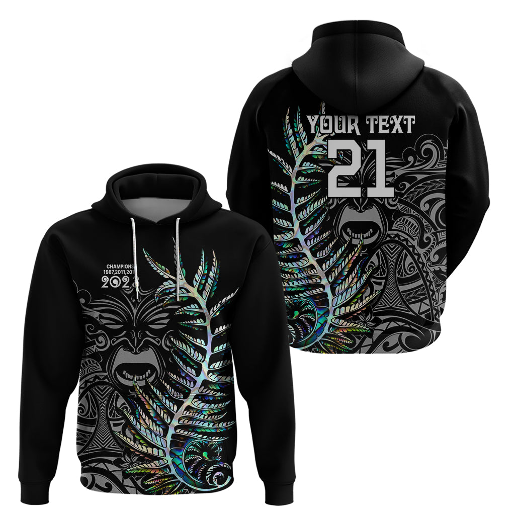 Custom New Zealand Rugby Hoodie NZ Black Fern Champions History With Papua Shell LT9 - Vibe Hoodie Shop